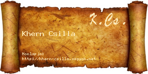 Khern Csilla névjegykártya